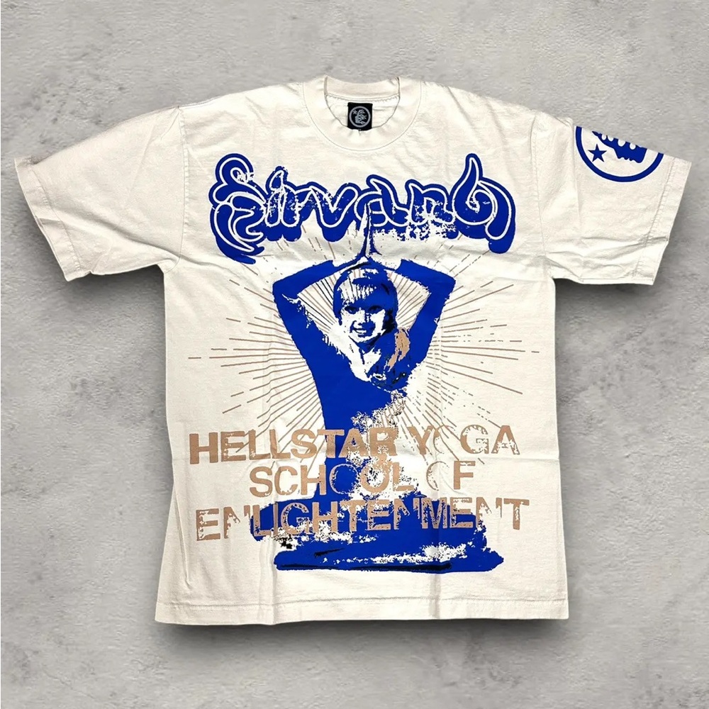 HELLSTAR STUDIO Yoga Tee Blue / White